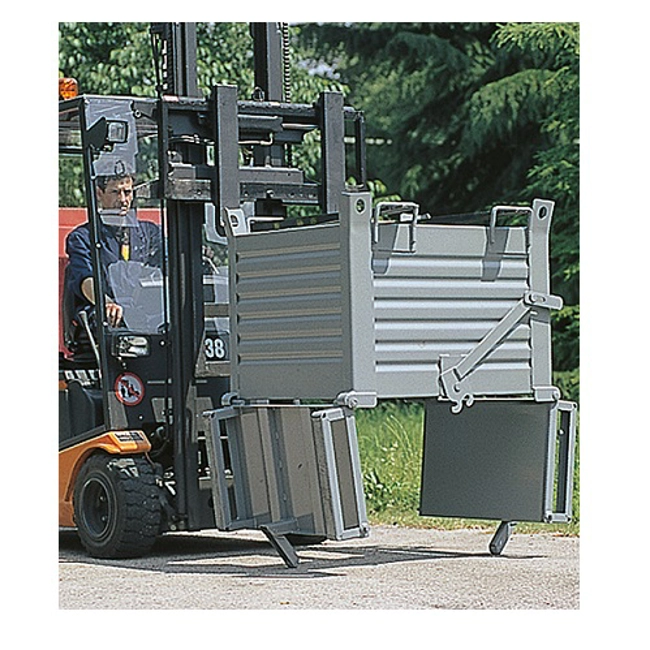 Vendita online Container in lamiera fondo apribile a rulli mm.1000x800x800H - Grigio scuro RAL7000